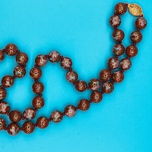 Cloisonne Floral Necklace Vintage